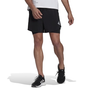adidas Laufhose Designed 4 Running Two-in-One Shorts (regulär geschnitten, Innenslip) kurz schwarz Herren